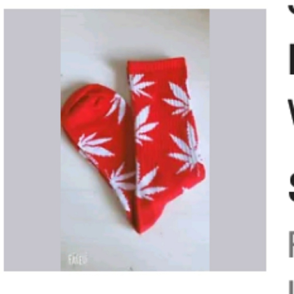 Red & White Leaf socks